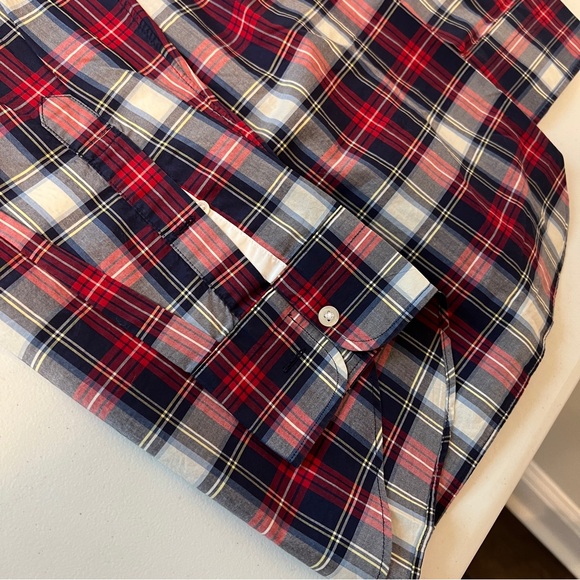 J. Crew Ludlow Men's Red and Blue Plaid Shirt - Picture 8 of 8